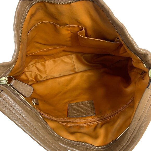 COACH Park Hobo Tan Pebble Leather 2-way Shoulder Handbag w/ Tag + Dustbag - Picture 10 of 15